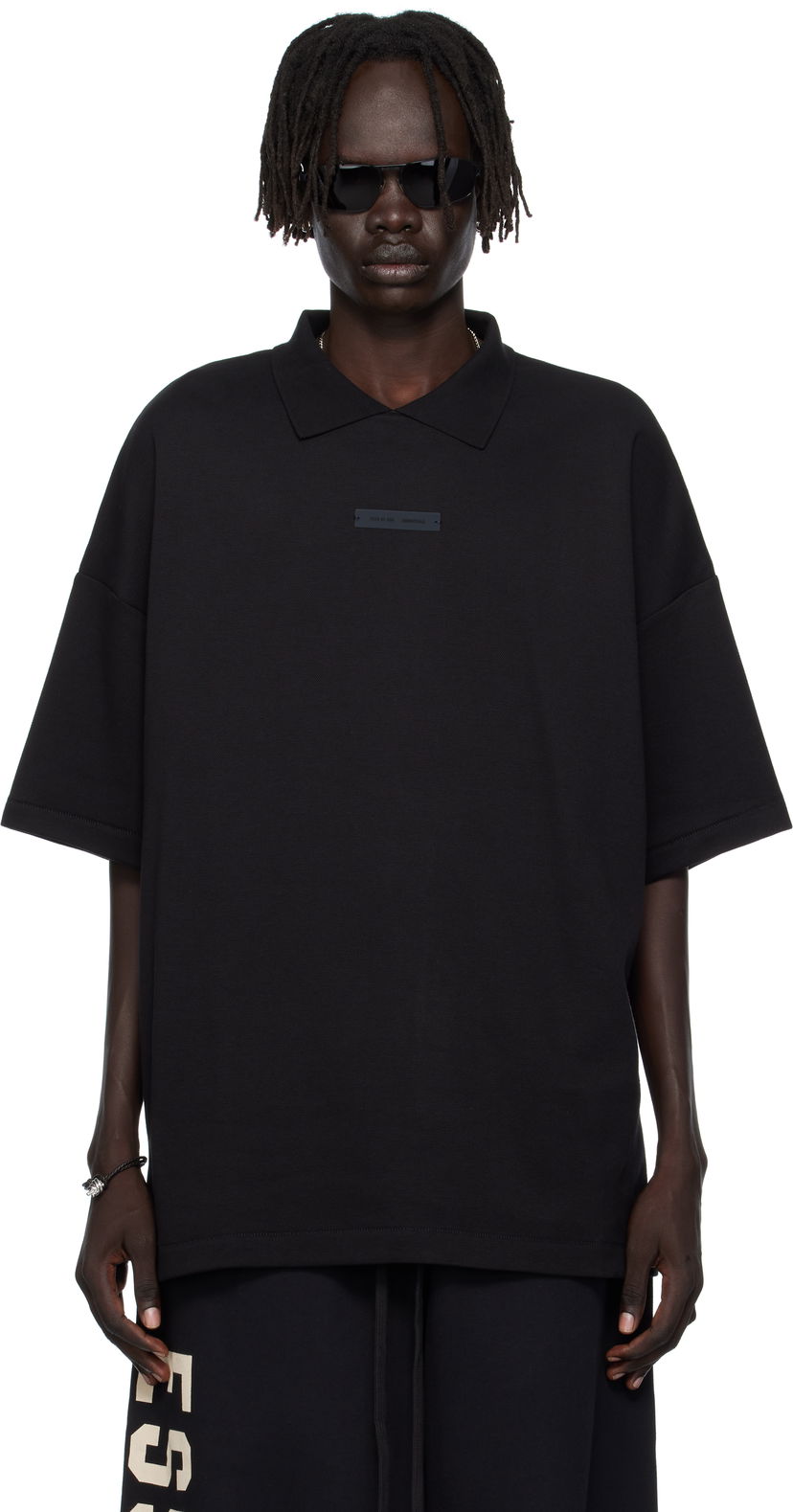 Polo tričko Fear of God ESSENTIALS 90s Fit Piqué Polo Čierna | 125SP254400F