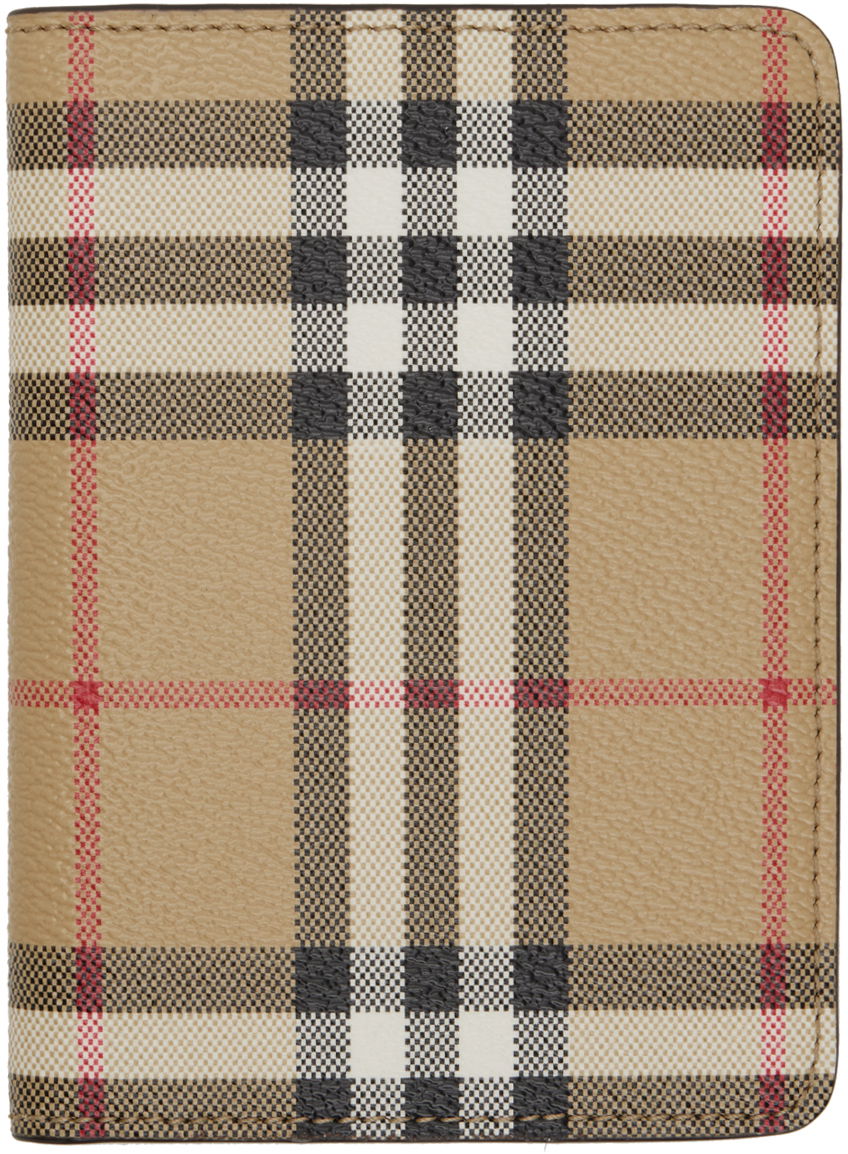 Peňaženka Burberry Check Passport Holder Béžová | 8073975, 0