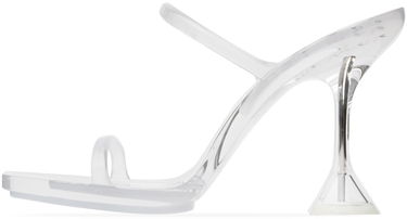 Starostlivosť o obuv Amina Muaddi Amina Muaddi Brito Transparent Heeled Slingback Sandals Biela | 11S333532BRI, 2