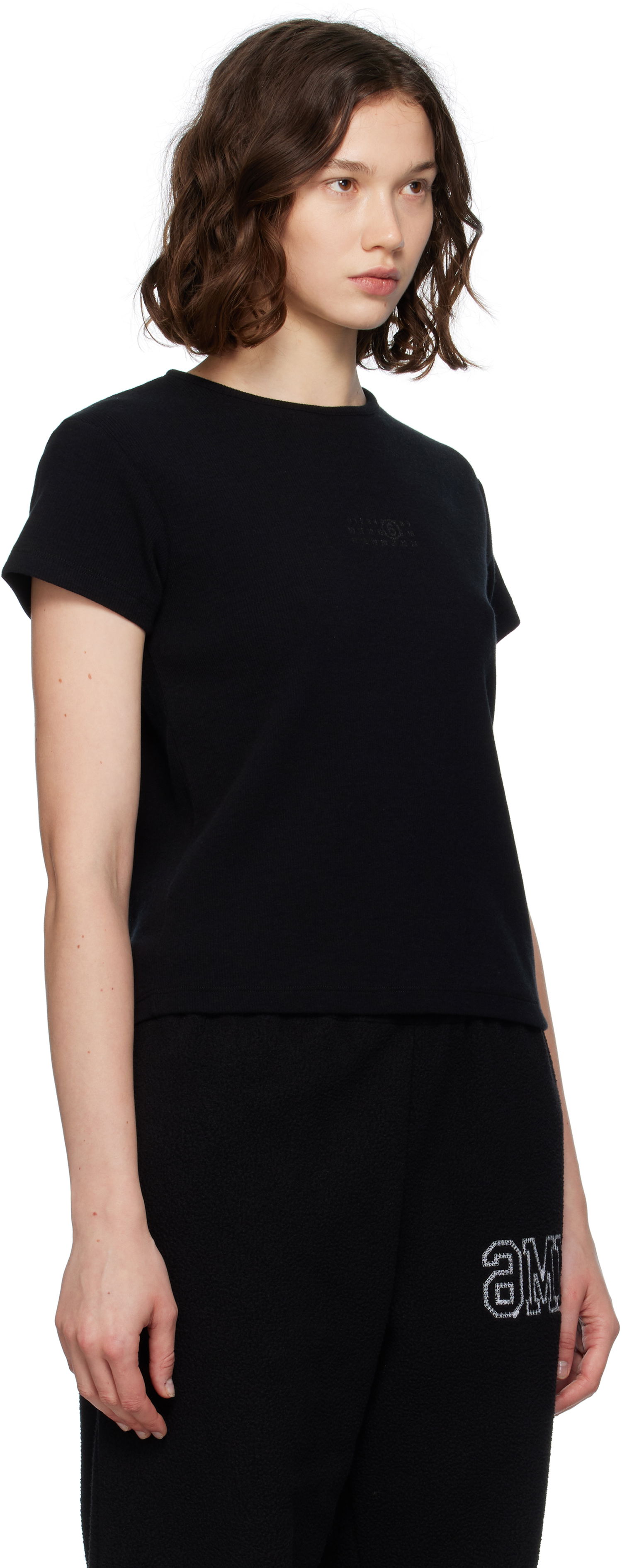 Tričko Maison Margiela MM6 Maison Margiela Ribbed T-Shirt Čierna | S52GC0357 M20122, 1