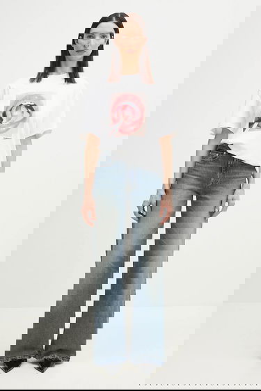 Džínsy KENZO High Waist Jeans Modrá | FF52DP2176S7.DS, 4