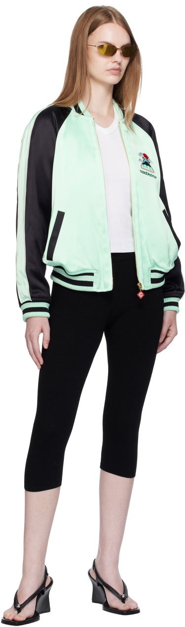 Bomber bunda Casablanca Casablanca Embroidered Satin Bomber Jacket Zelené | WPF25-JK-373-01, 3