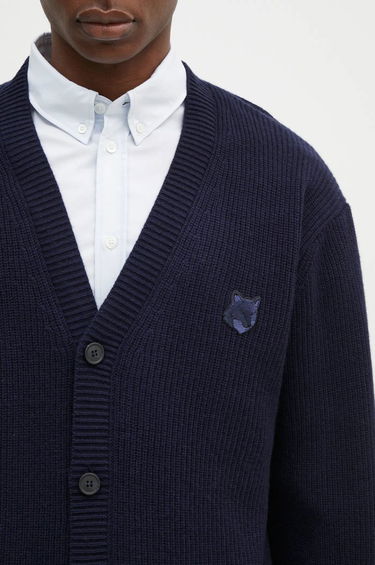 Sveter MAISON KITSUNÉ Ribbed Cardigan With Logo Patch Zelené | NM00501KT1093, 3
