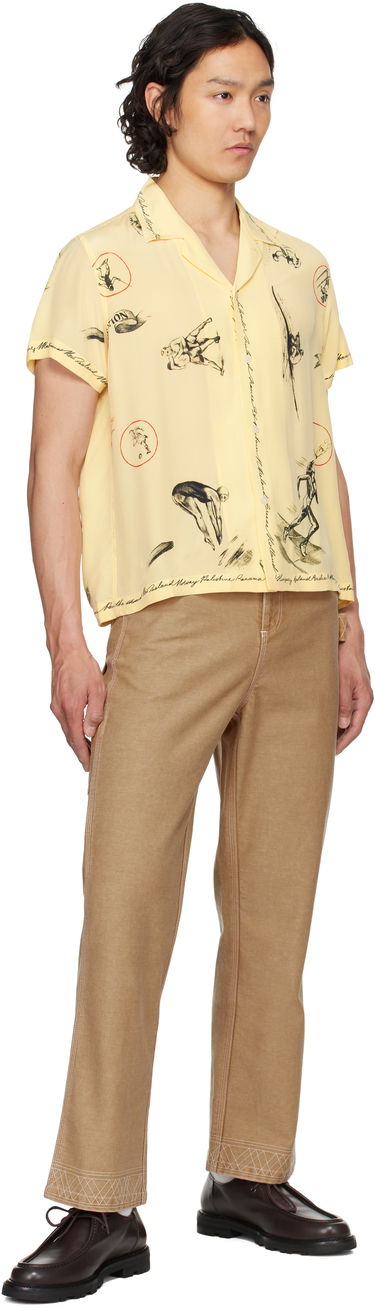 Košeľa Bode Bode Games Print Relaxed-Fit Camp Collar Shirt Žltá | MRS25SH020, 3