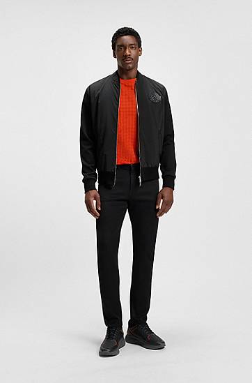 Bomber bunda BOSS Porsche x BOSS Cotton-Blend Jersey Jacket Čierna | 50543675, 1