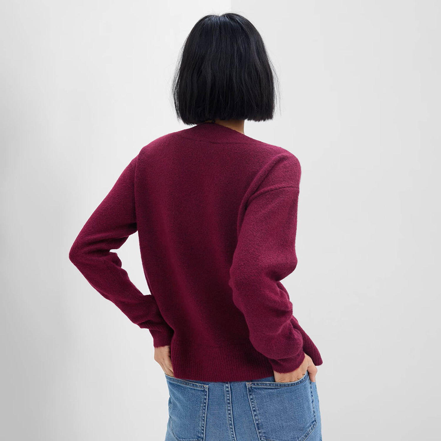 Sveter GAP Sweater V Neck Sweater Acai Berry XXS Vínová | 750656-02, 1