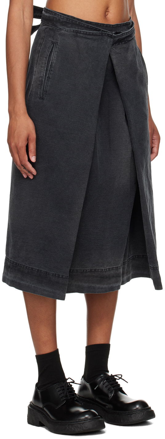 Sukňa YMC YMC George Midi Wrap Skirt Čierna | Q3WAA, 1