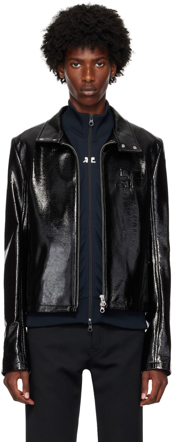 Bunda Courrèges Vinyl Biker Jacket Čierna | 324CBL195VY0014, 0