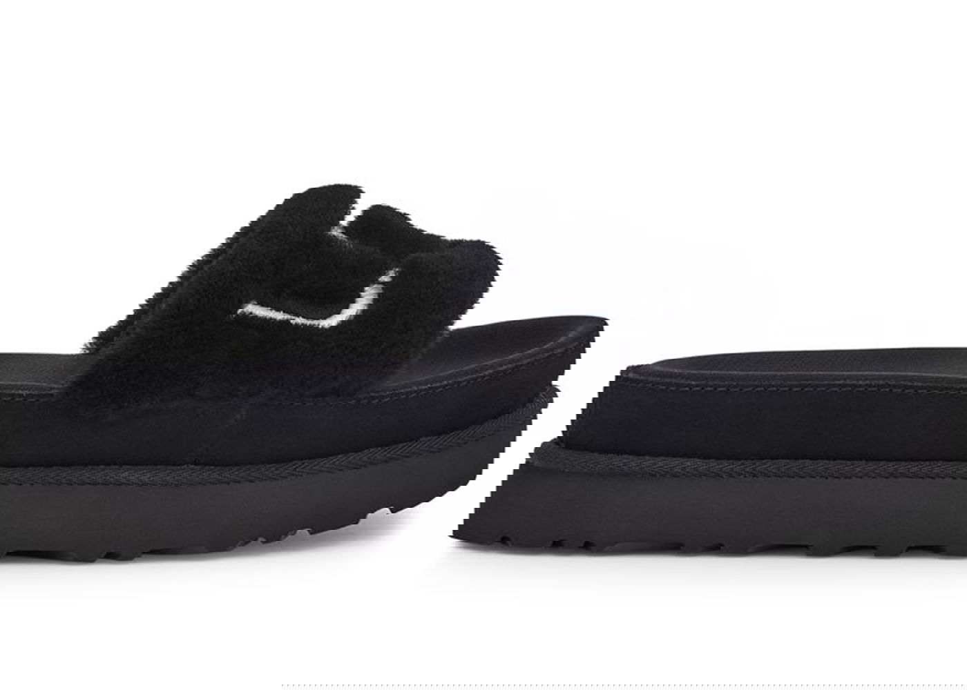 Oblečenie UGG Laton Fur Slide Black (W) Čierna | 1111236-BLK, 0