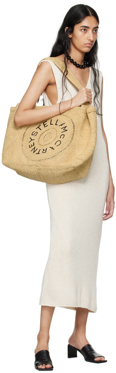 Tote bag Stella McCartney Stella McCartney Logo Raffia Tote Bag Béžová | 7B0084WP0375, 3