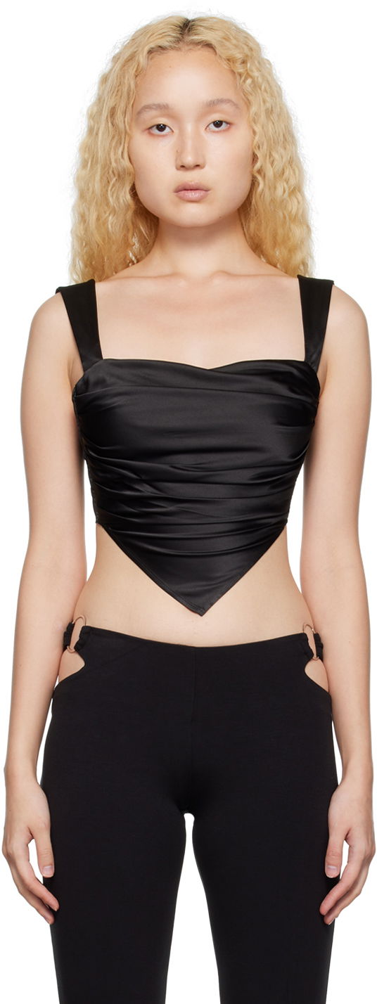 Tielko Miaou Miaou Tati Draped Tank Top Čierna | 7031-CL-BLK, 0