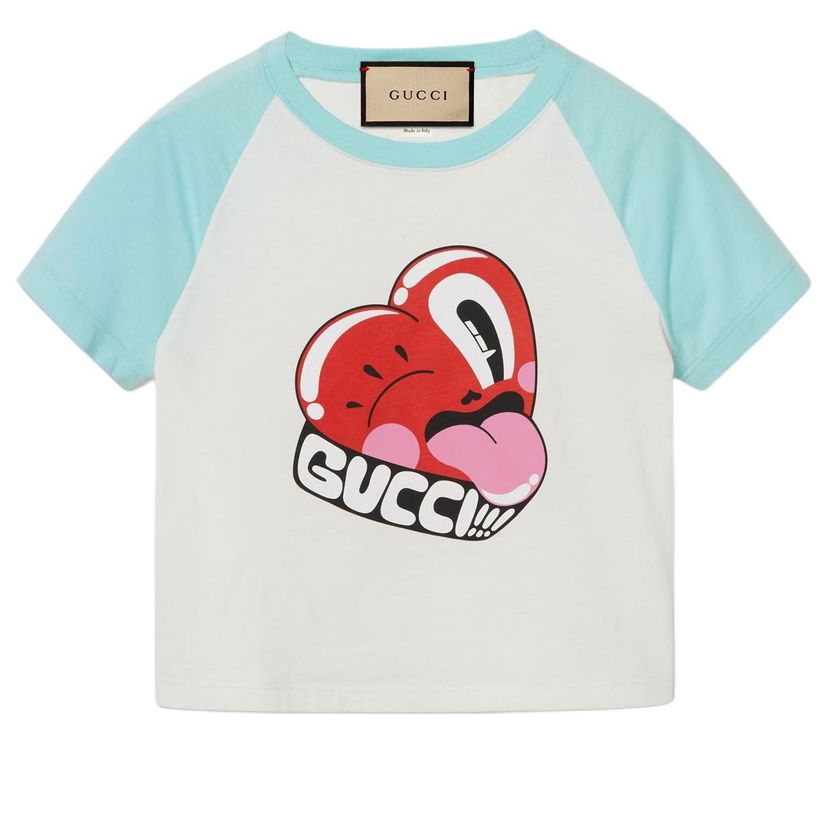 Tričko Gucci Cotton Jersey Short Sleeved T-Shirt With Print Biela | 768183-XJGHN-9095