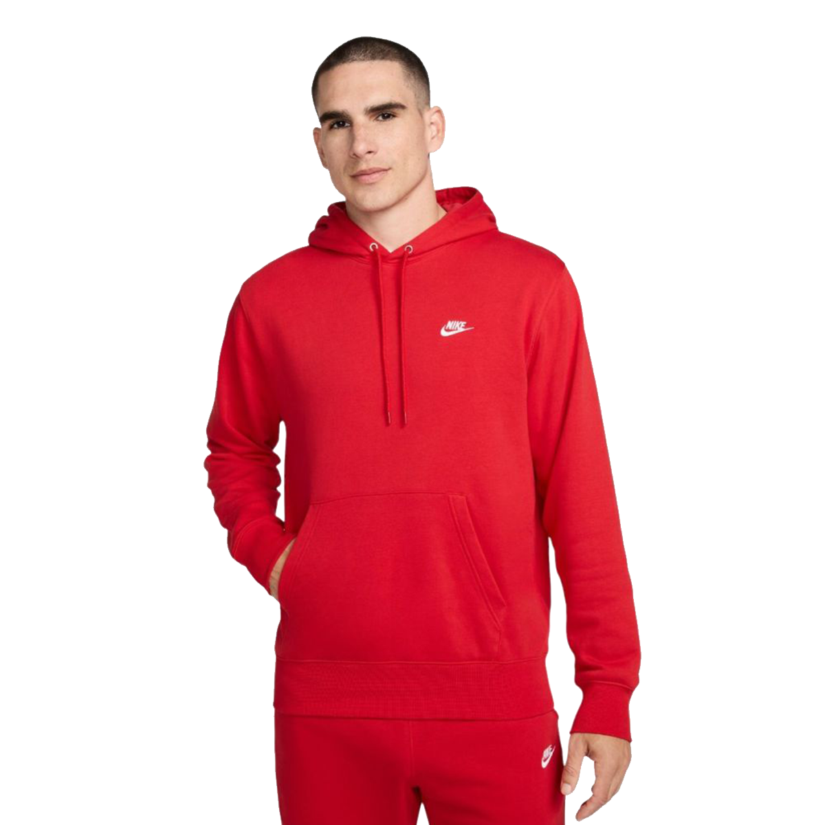 Mikina Nike Nike Club Fleece Pullover Hoodie Červená | FN3866-657, 0