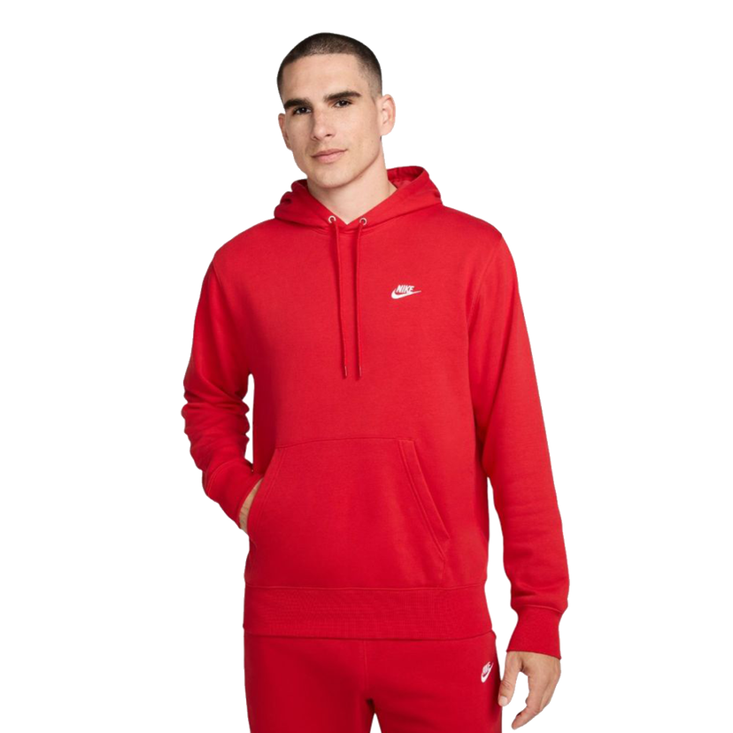 Mikina Nike Nike Club Fleece Pullover Hoodie Červená | FN3866-657