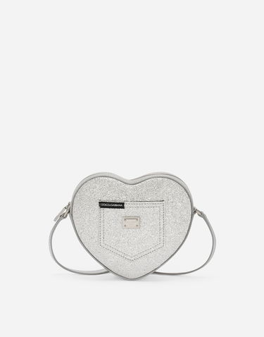 Taška cez rameno Dolce & Gabbana Dolce & Gabbana Dg Girlie Heart Glittery Fabric Bag Metalická | EB0248AA74580998, 0
