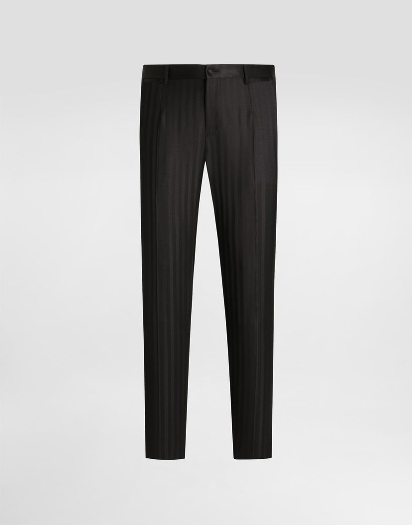 Nohavice Dolce & Gabbana Wool Pekin Jacquard Trousers Čierna | GYA5MTFR226N0000
