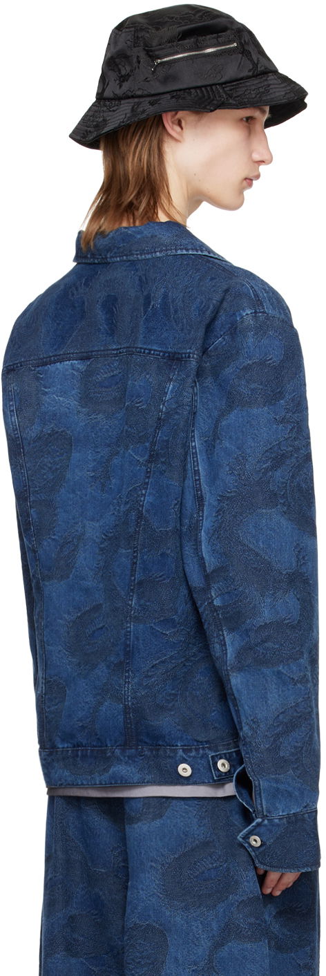 Feng Chen Wang Dragon Print Denim Jacket