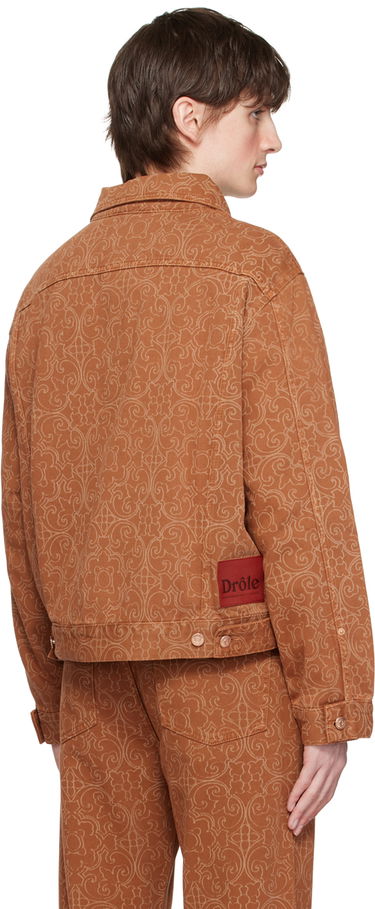 Bunda Drôle de Monsieur Drôle De Monsieur Faïence Print Denim Jacket Hnedá | B-JT137-CO052-CG, 2