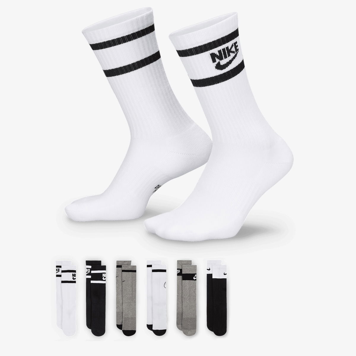 Ponožky Nike Everyday Cushioned Crew Socks 6 Pairs Biela | CK7302-901, 1