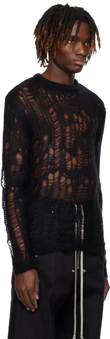 Sveter Rick Owens Rick Owens Hollywood Biker Round Neck Sweater Čierna | RU01E5606 KNETMH, 1