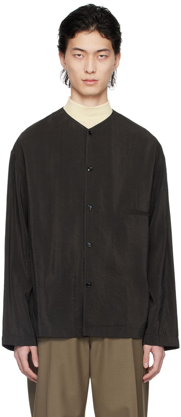 Košeľa LEMAIRE Lemaire Collarless Button-Up Shirt Čierna | SH1065 LF208, 0