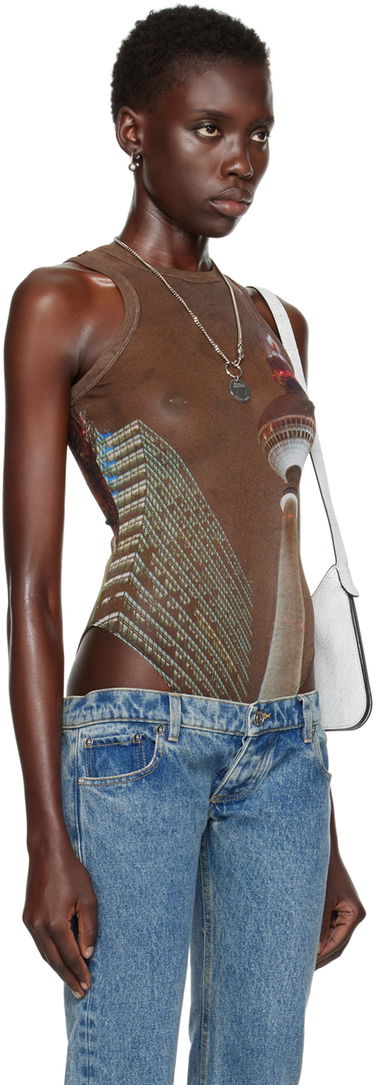 Tielko Jean Paul Gaultier Jean Paul Gaultier Shayne Oliver Edition Printed Bodysuit Hnedá | 24/27-F-BD034-T551-60405030, 1