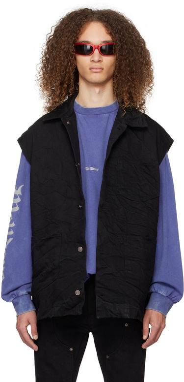 Vesta We11done We11done Oversized Denim Vest Čierna | WD-DV0-24-394-U-BK, 0