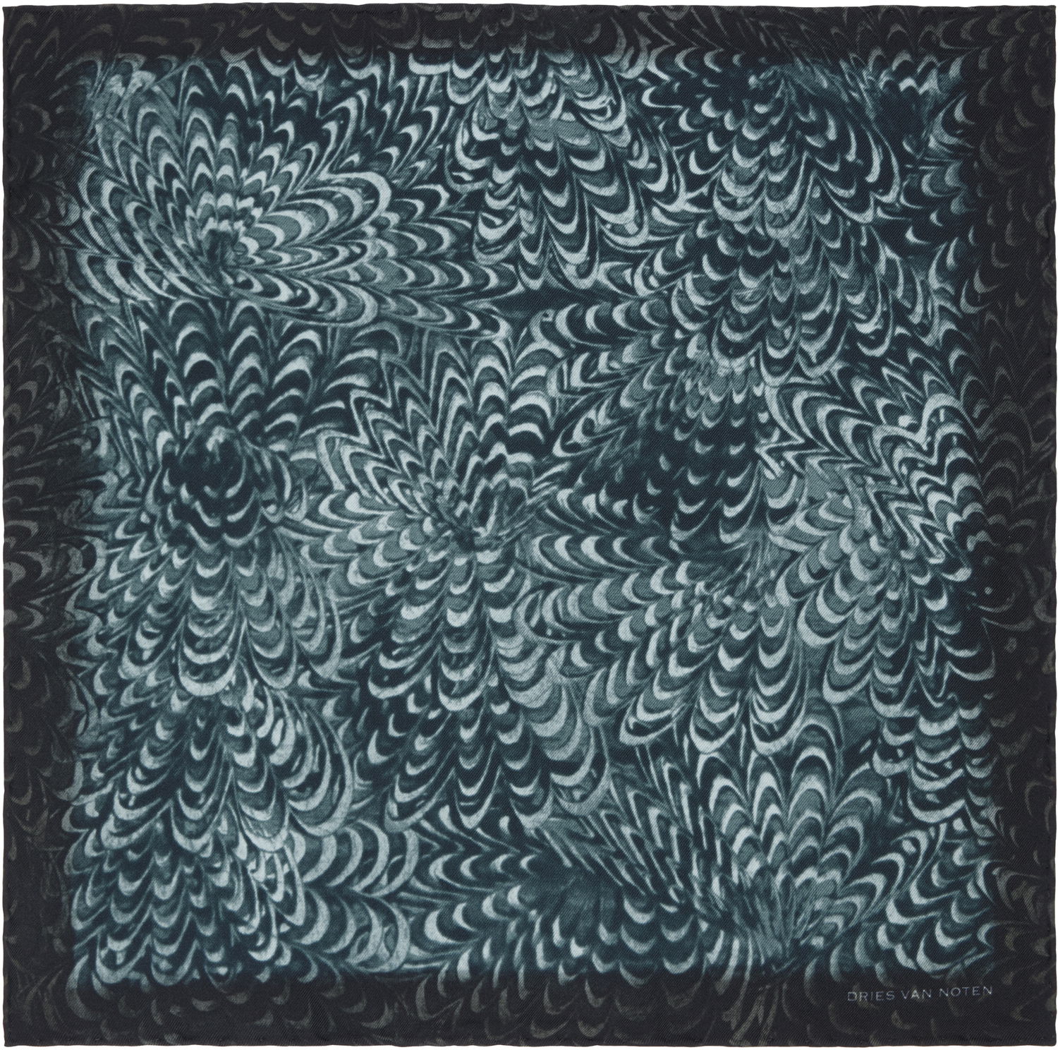 Šál Dries Van Noten Dries Van Noten Silk Pocket Square with Floral Print Modrá | 251-021301-1008, 0