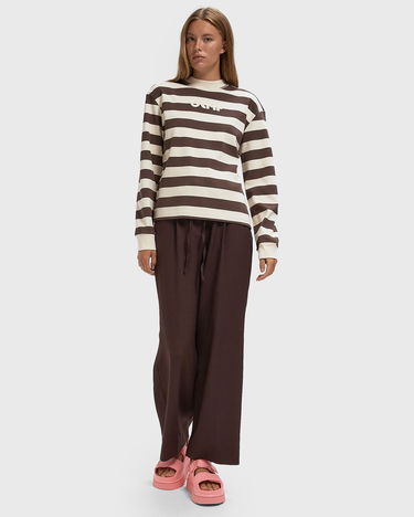 Mikina ØLÅF Striped Rib Retro Logo Sweatshirt Hnedá | W220106-HOTFUDGE-OFF-WHITE, 2