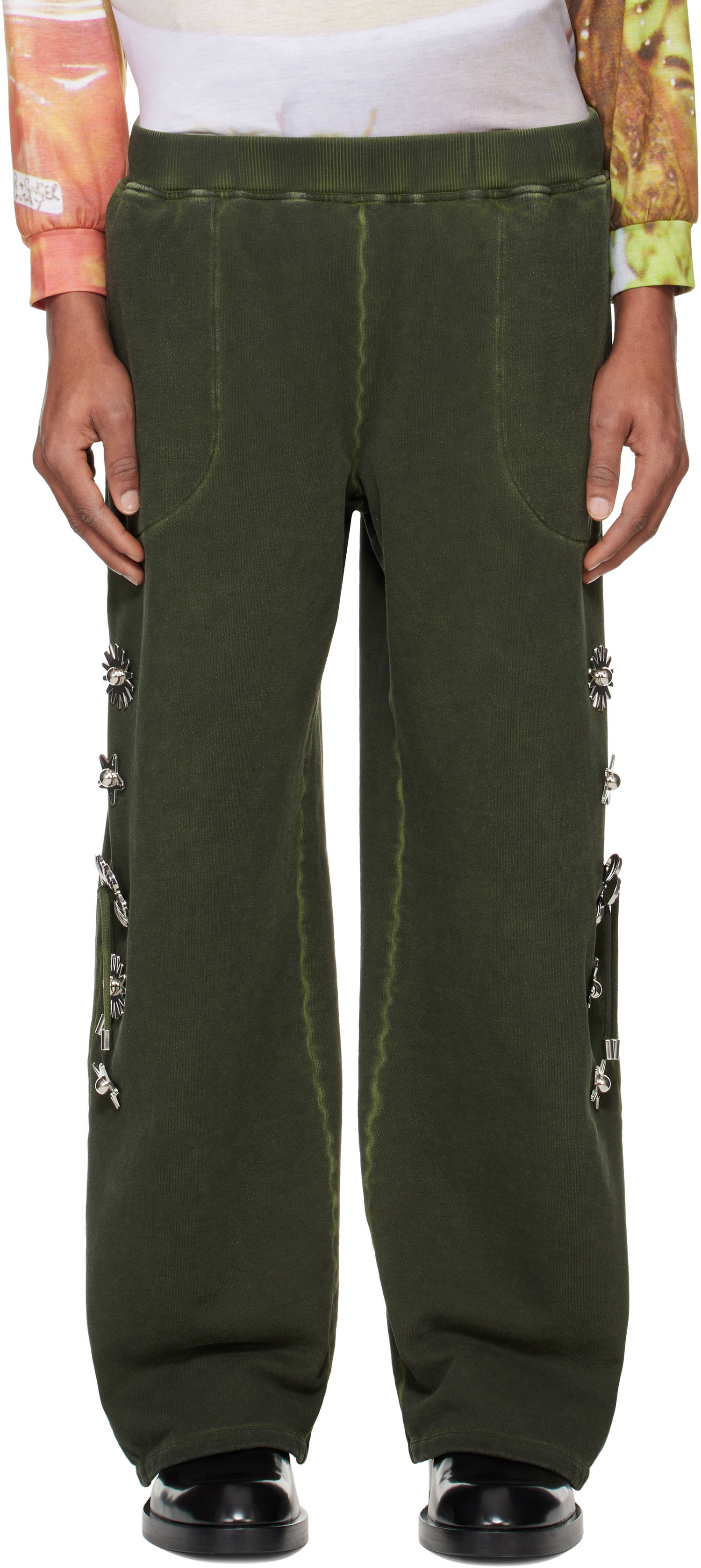 Tepláky Chopova Lowena Chopova Lowena Dallas Sweatpants with Silver Hardware Zelené | 4101, 0