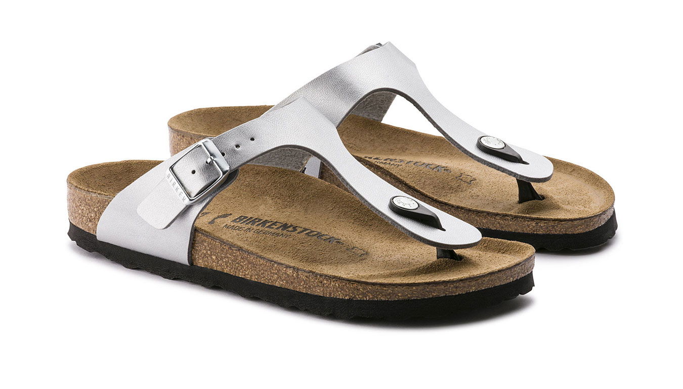 Birkenstock Gizeh Birko-Flor Silver Narrow Fit