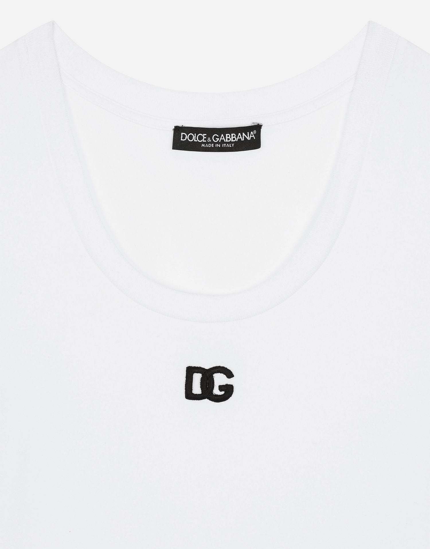 Tričko Dolce & Gabbana Jersey T-shirt With Dg Logo Biela | F8U71ZFUEEYW0800, 1