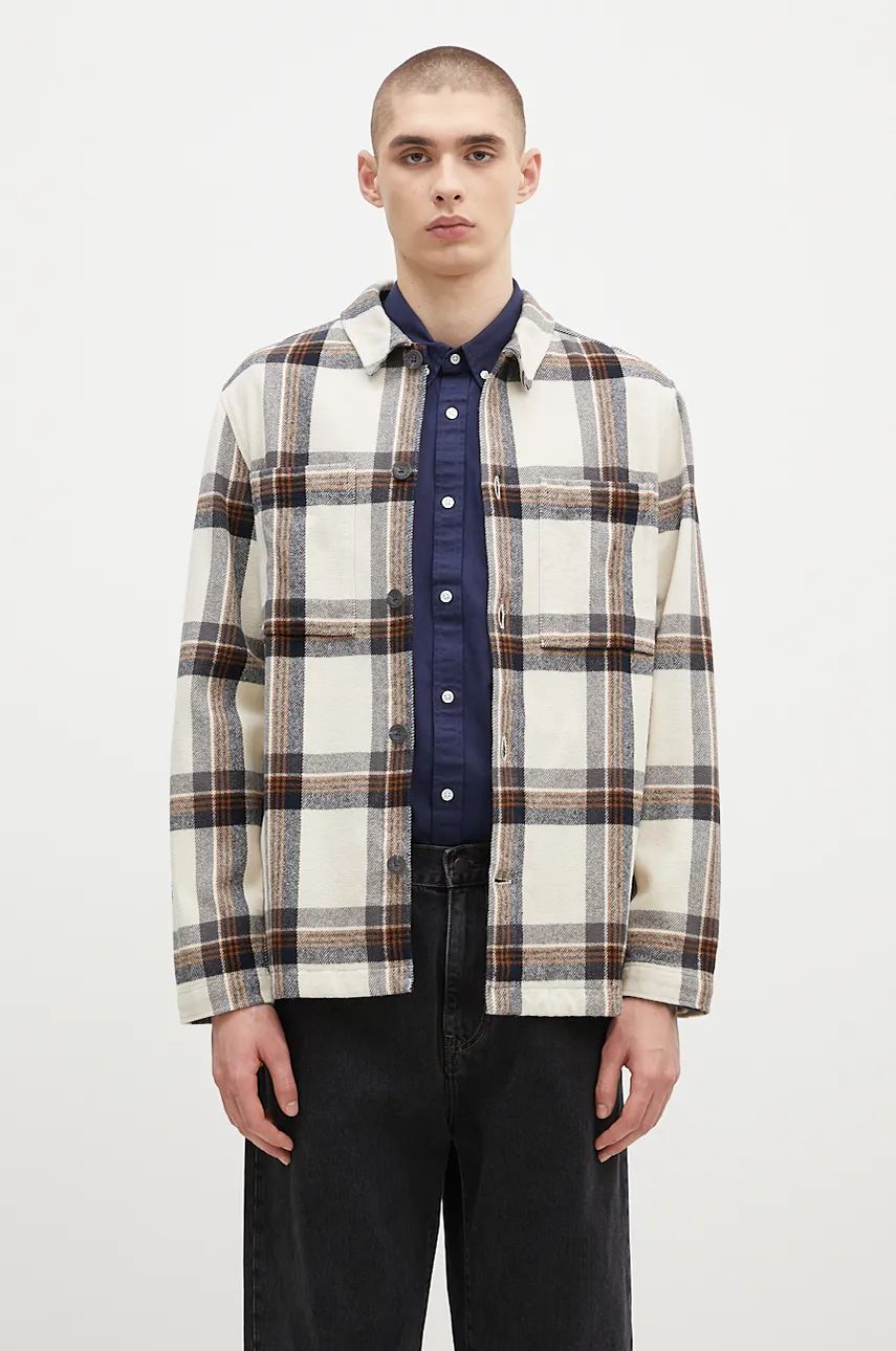Košeľa FJÄLLRÄVEN Relaxed Fit Flannel Overshirt Biela | F12600226.113.555, 0