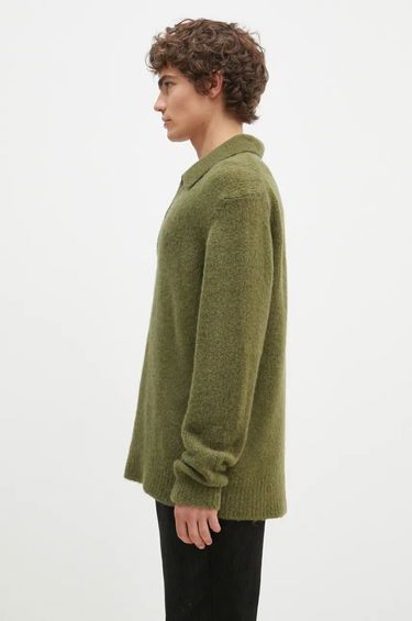 Sveter NORSE PROJECTS Brushed Polo Sweater Zelené | N45.0614.8098, 1