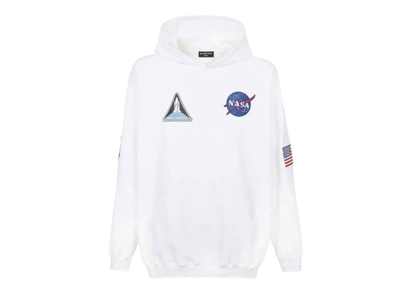 Mikina Balenciaga NASA x Hoodie White Biela | 651799TKVD89040