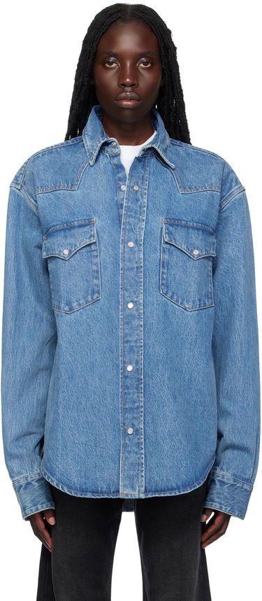 Košeľa VETEMENTS Flap Pocket Denim Shirt Modrá | VL18SH250N, 0