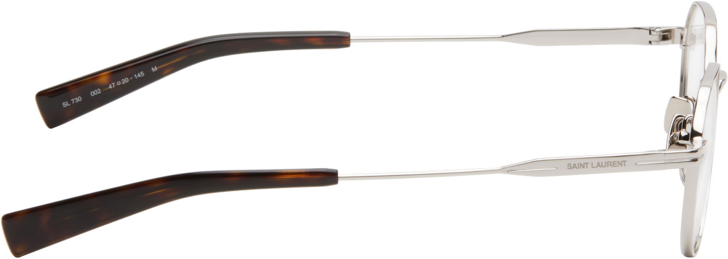 Slnečné okuliare Saint Laurent Round Silver-Tone Glasses Metalická | SL 730-002, 1