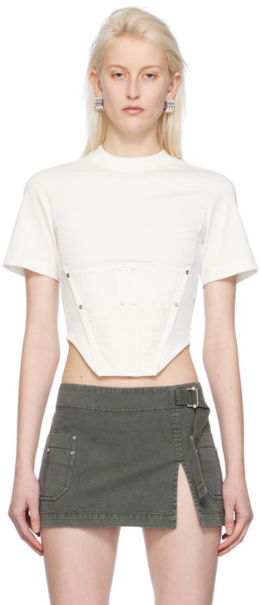 Crop Top Dion Lee Dion Lee Workwear Corset T-Shirt Biela | C3167PS24, 0