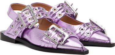 Doplnky GANNI GANNI Buckle Slingback Flats Fialová | S2874, 3