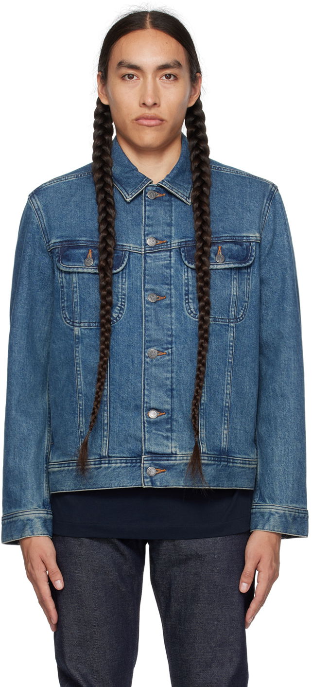 Bunda A.P.C. Indigo US Denim Modrá | COZZK-H02223, 0
