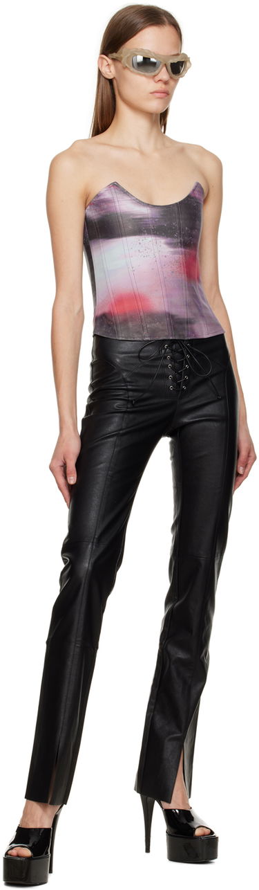 Tielko Miaou Miaou Leia Print Corset Top Fialová | 7010PPUMOP, 3