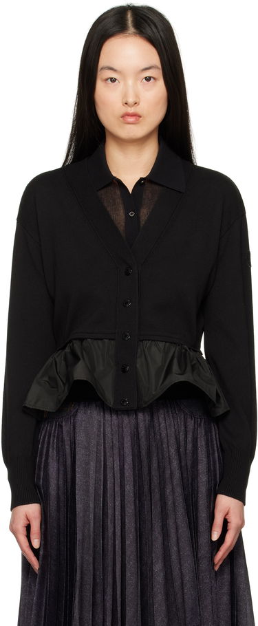 Sveter Moncler Moncler Cotton, Cashmere & Silk Peplum Cardigan Čierna | K10939B00038M4066, 0