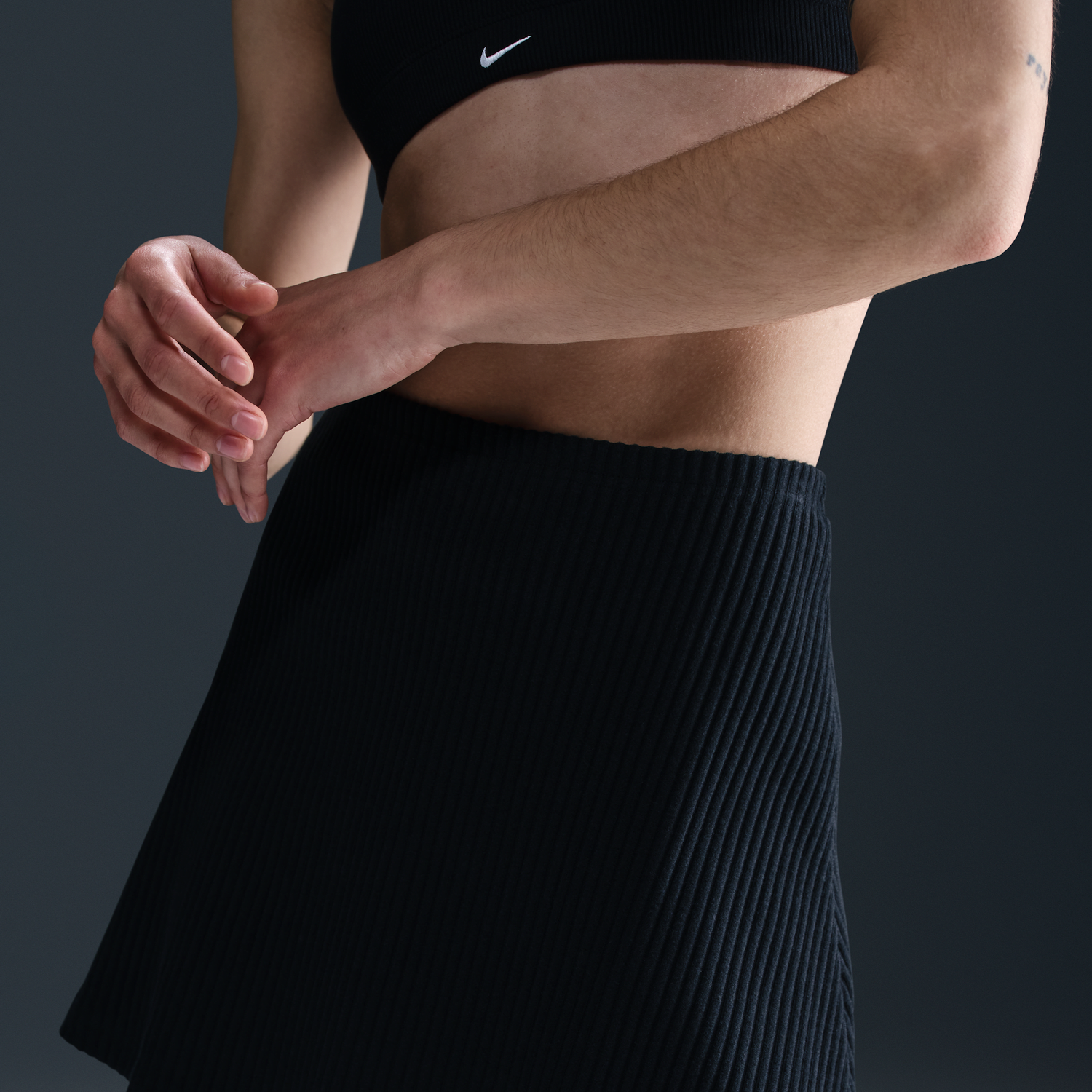 Sukňa Nike Ribbed Mini Skirt Sportswear Chill Knit Čierna | HJ1839-010, 1