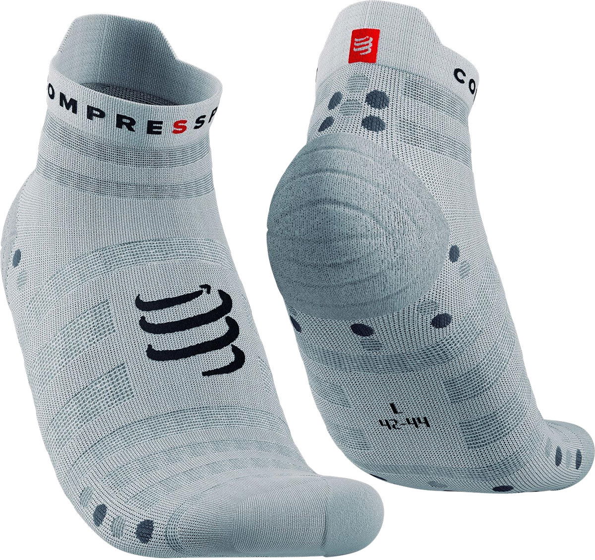 Ponožky Compressport Pro Racing Socks v4.0 Ultralight Run Low Socks Šedá | xu00051b-010, 0