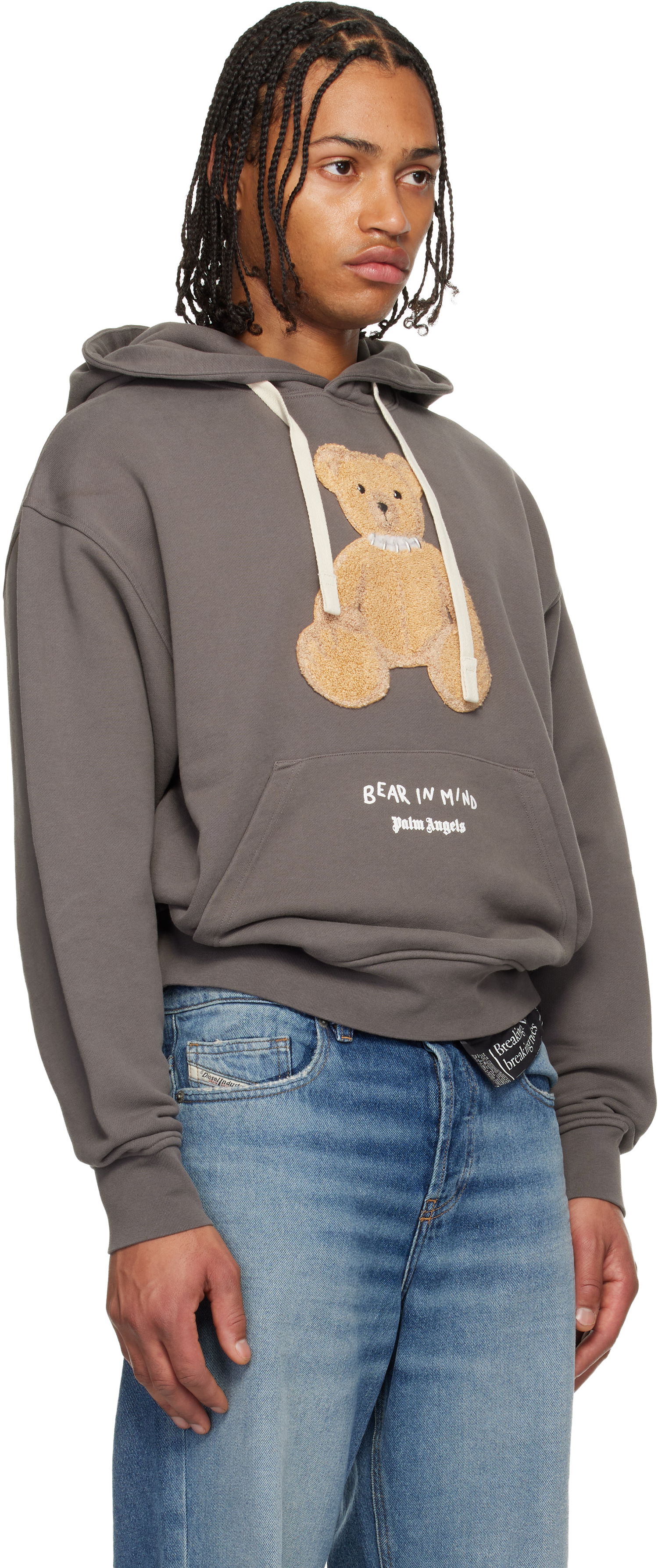 Mikina Palm Angels 'Bear In Mind' Hoodie Šedá | PMBB17DF25FLE0040760, 1