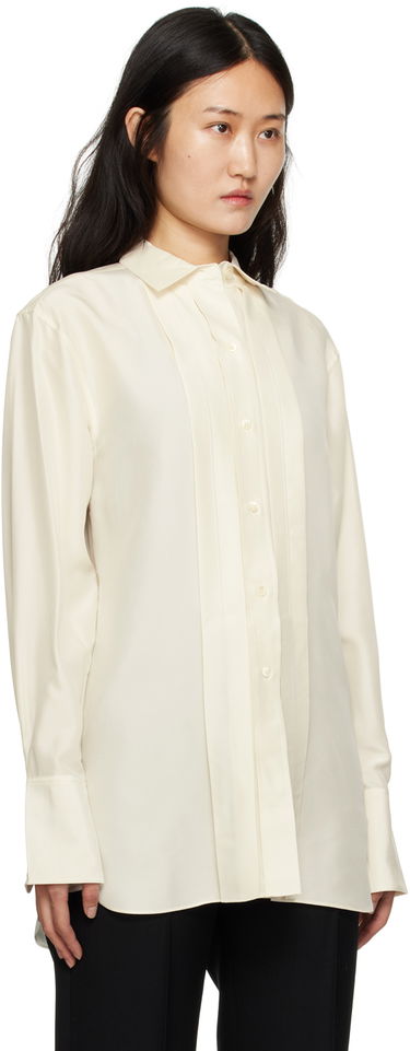 Košeľa TOTEME TOTEME Women's Pleated Silk Shirt Biela | 233-5059-231, 1