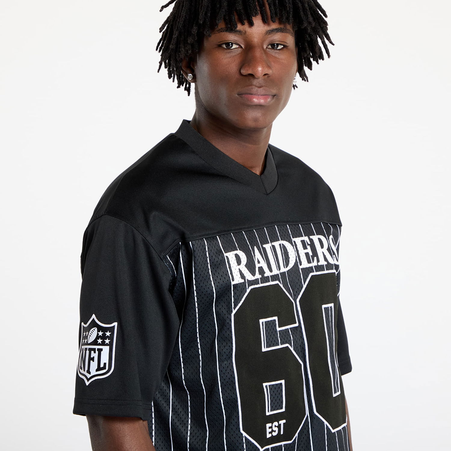 Dres New Era New Era Las Vegas Raiders NFL Pinstripe Jersey Čierna | 60667927, 1
