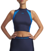 HeatGear Ribbed High Neck Cropped Sleeveless Top