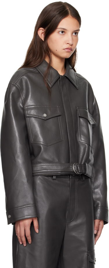 Overal Nanushka Nanushka Zaria Leather Jacket Šedá | NW24FWOW37669, 1