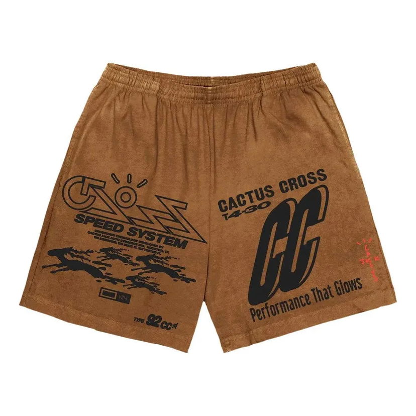 Šortky Cactus Jack by Travis Scott Travis Scott Cactus Jack 92CC Shorts Hnedá | TC-372